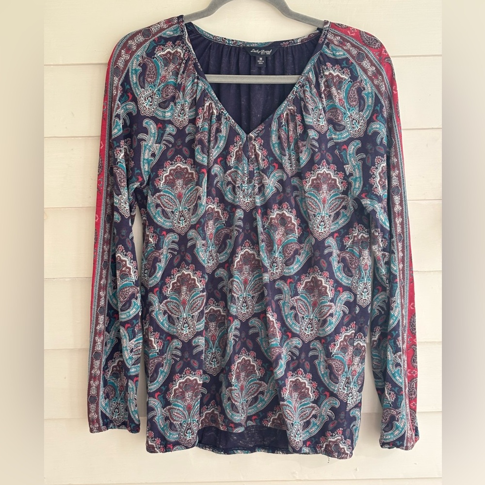 Lucky Brand Long Sleeve Boho Top Size Medium